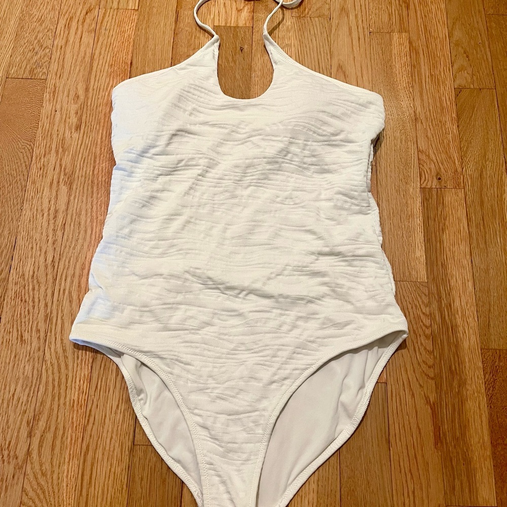 Aerie White Halter Swimsuit